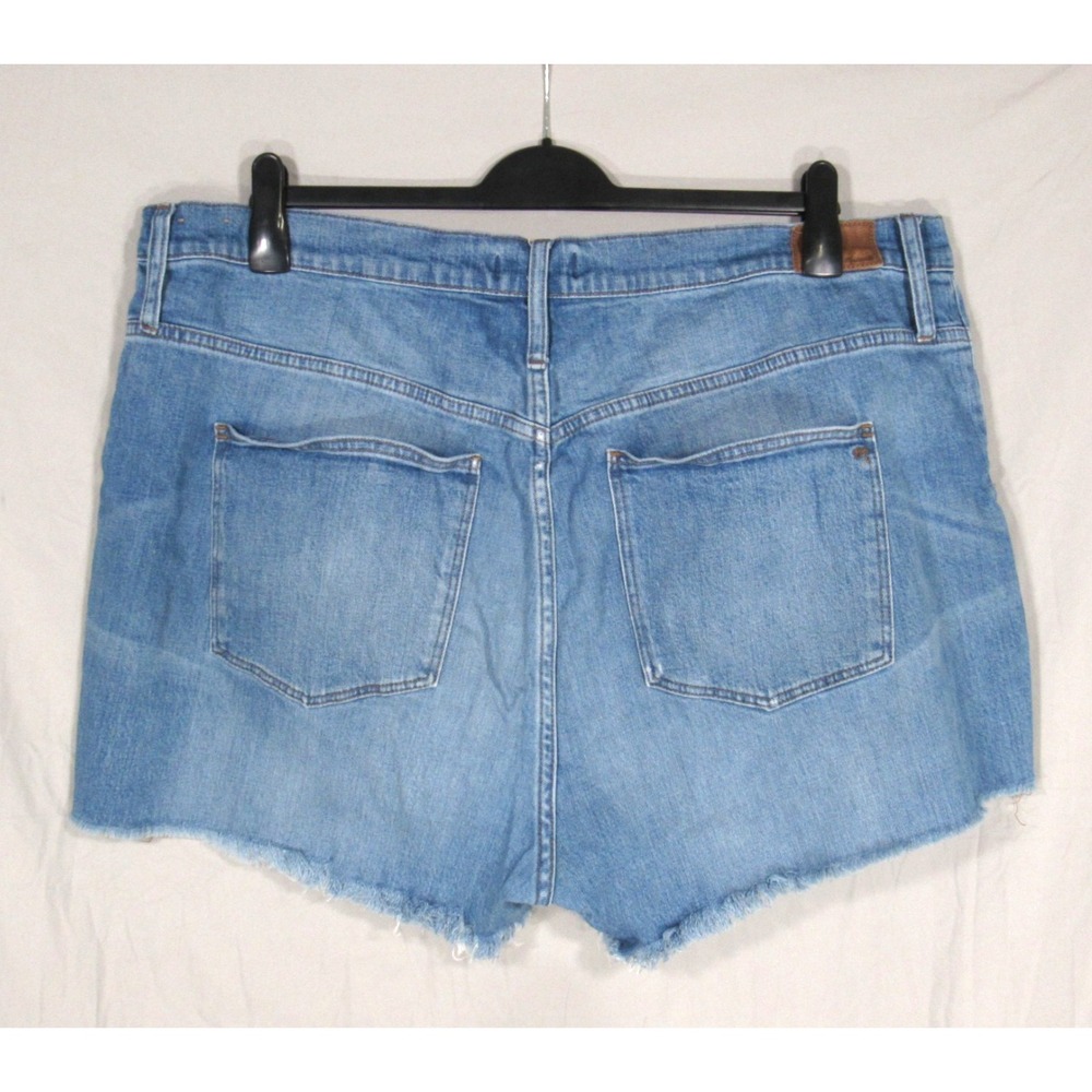 MADEWELL Medium Blue Denim HIGH-RISE SLIM 5-Pockets BOY JEANS Cut-Off Shorts 36 - Picture 5 of 6